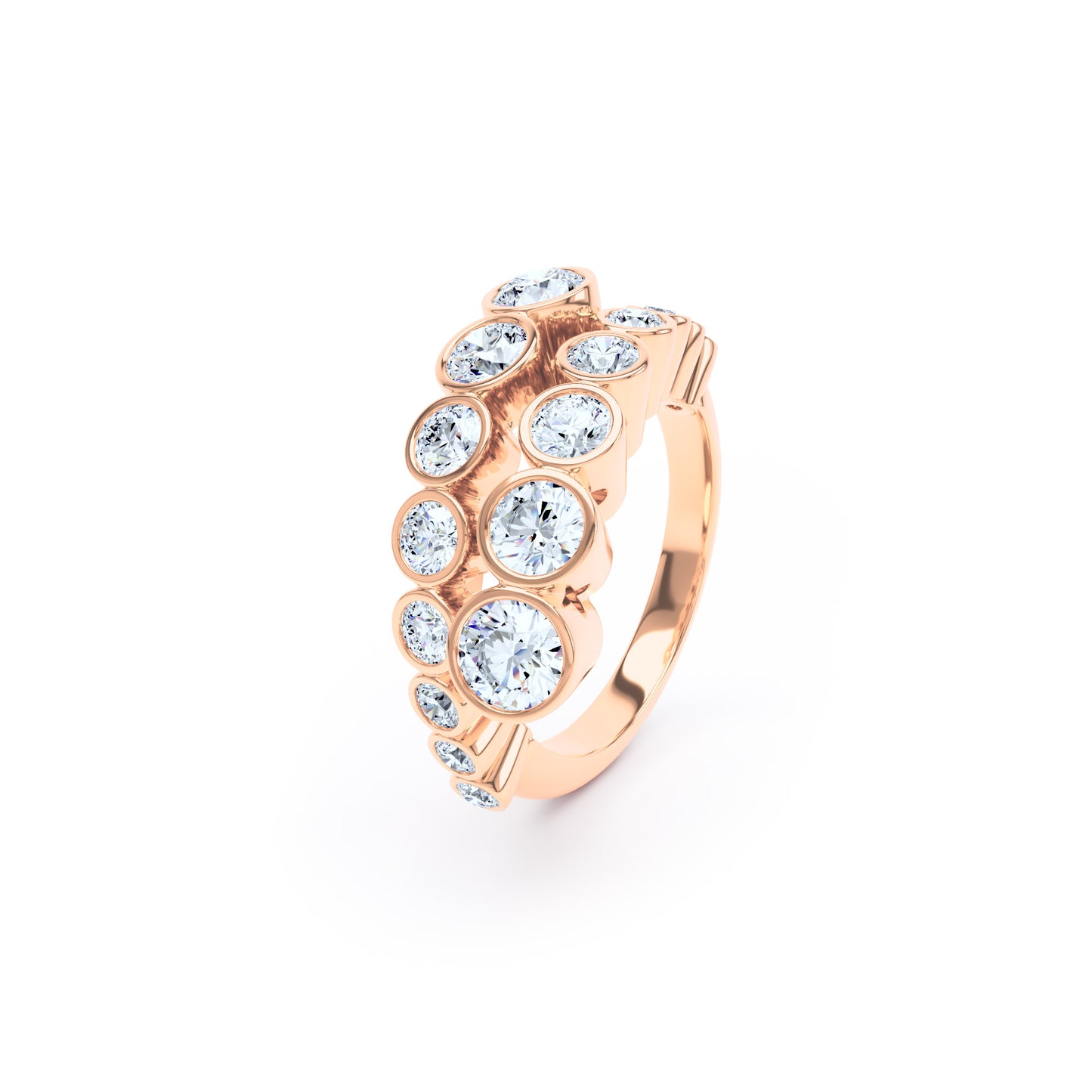 Round Diamonds & 18ct Rose Gold