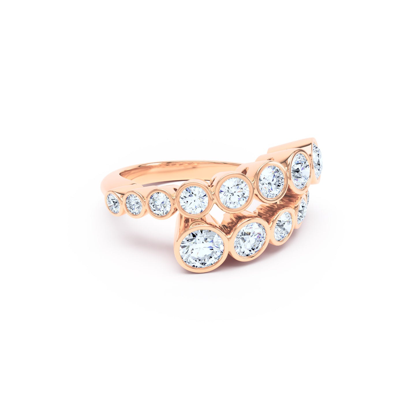 Round Diamonds & 18ct Rose Gold
