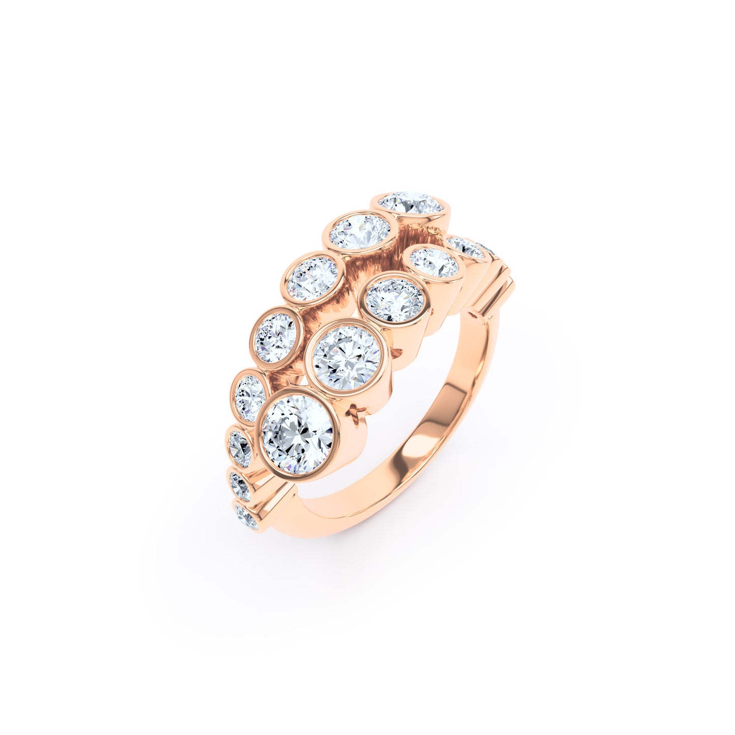 Round Diamonds & 18ct Rose Gold