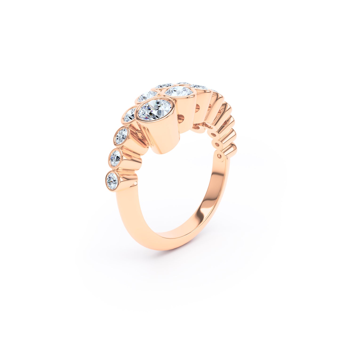Round Diamonds & 18ct Rose Gold