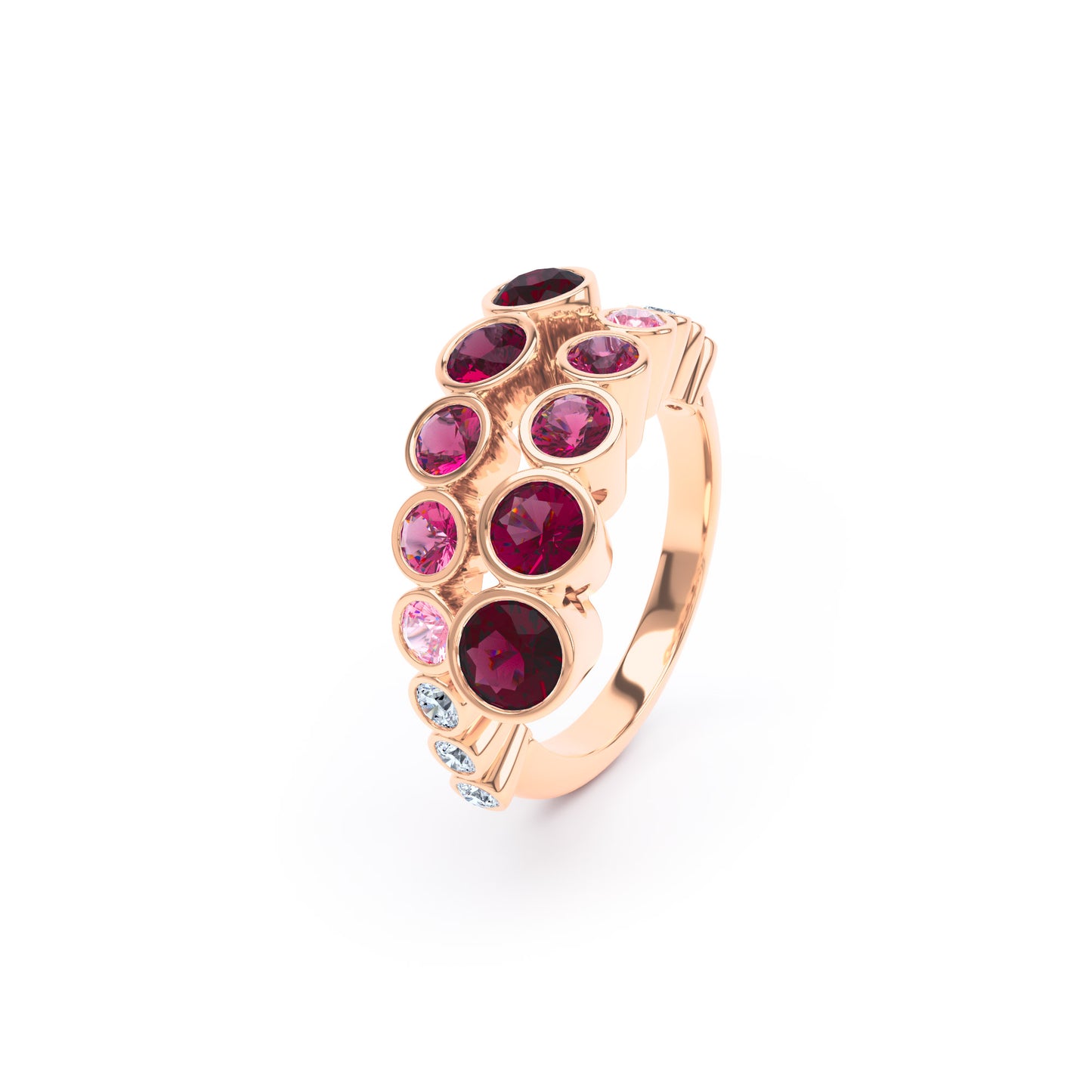 Round Rubies & Diamonds in 18ct Rose Gold
