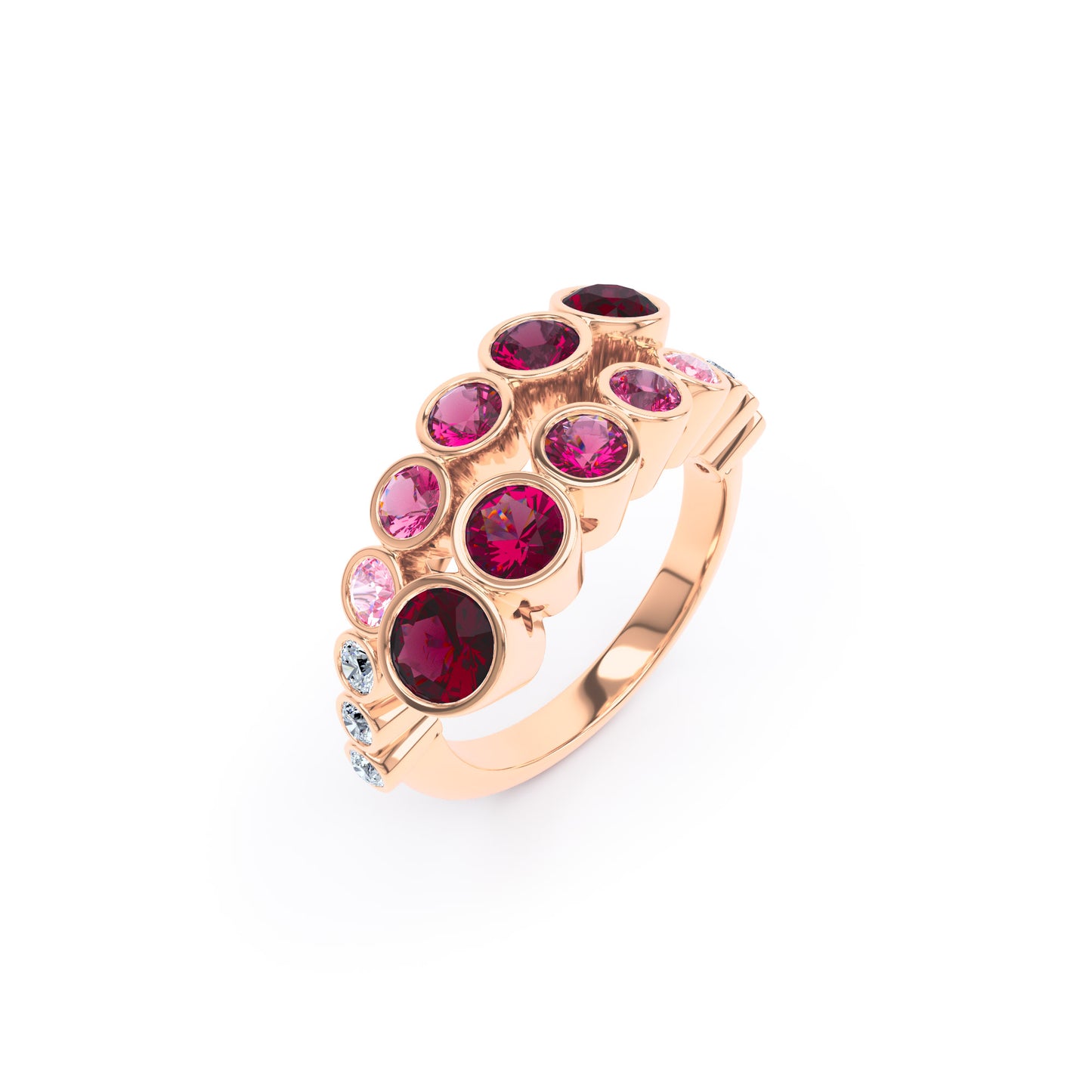 Round Rubies & Diamonds in 18ct Rose Gold