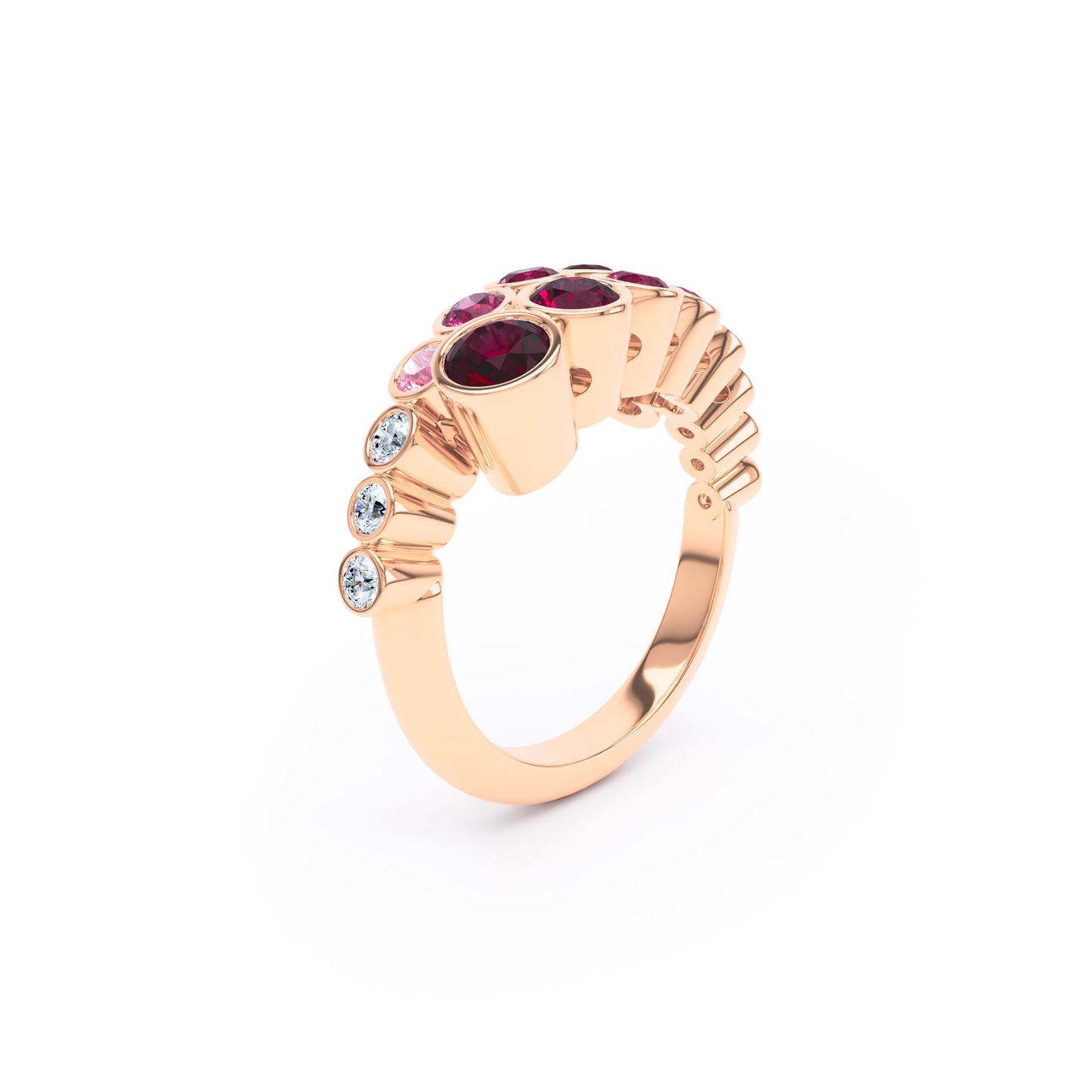 Round Rubies & Diamonds in 18ct Rose Gold