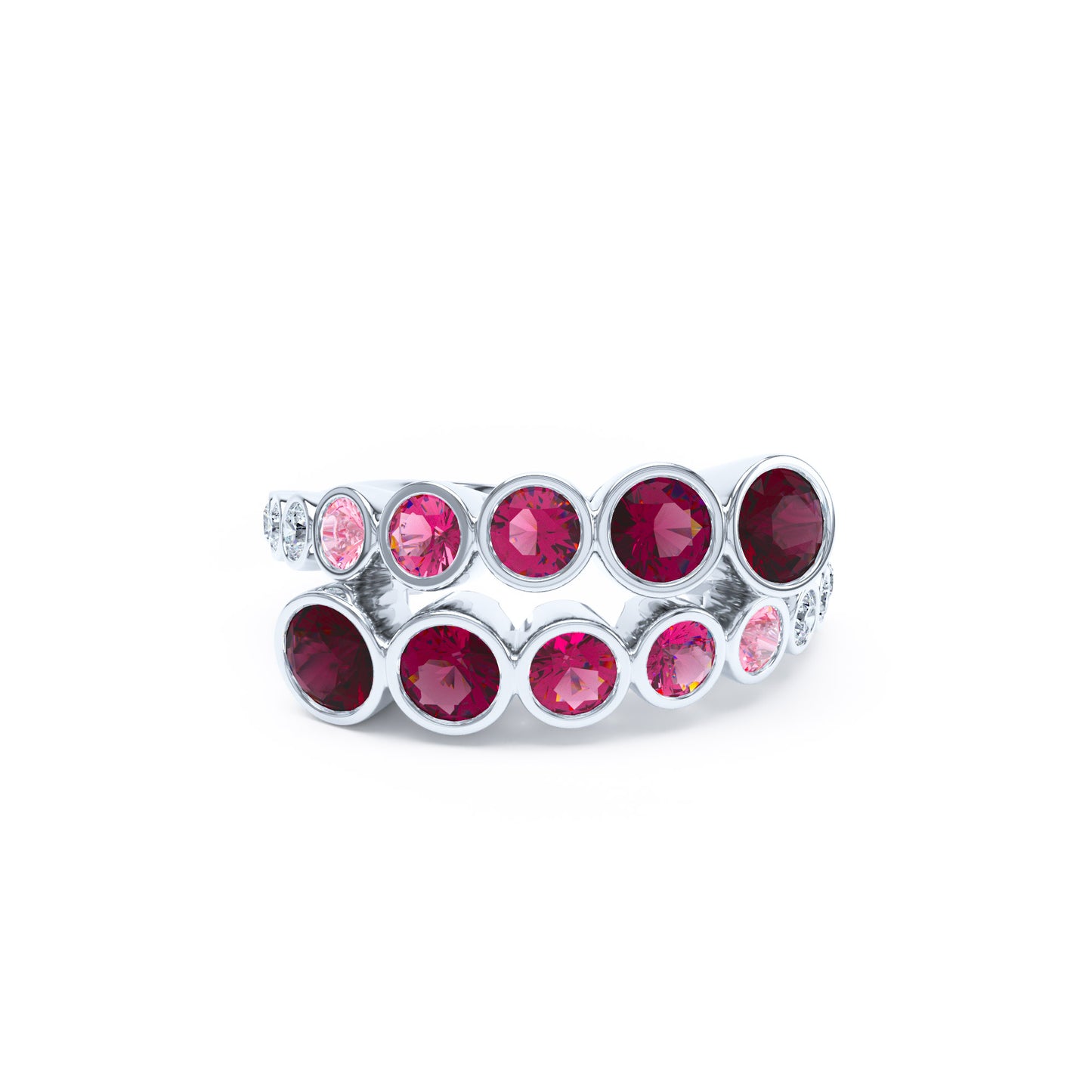 Round Rubies & Diamonds in 18ct White Gold
