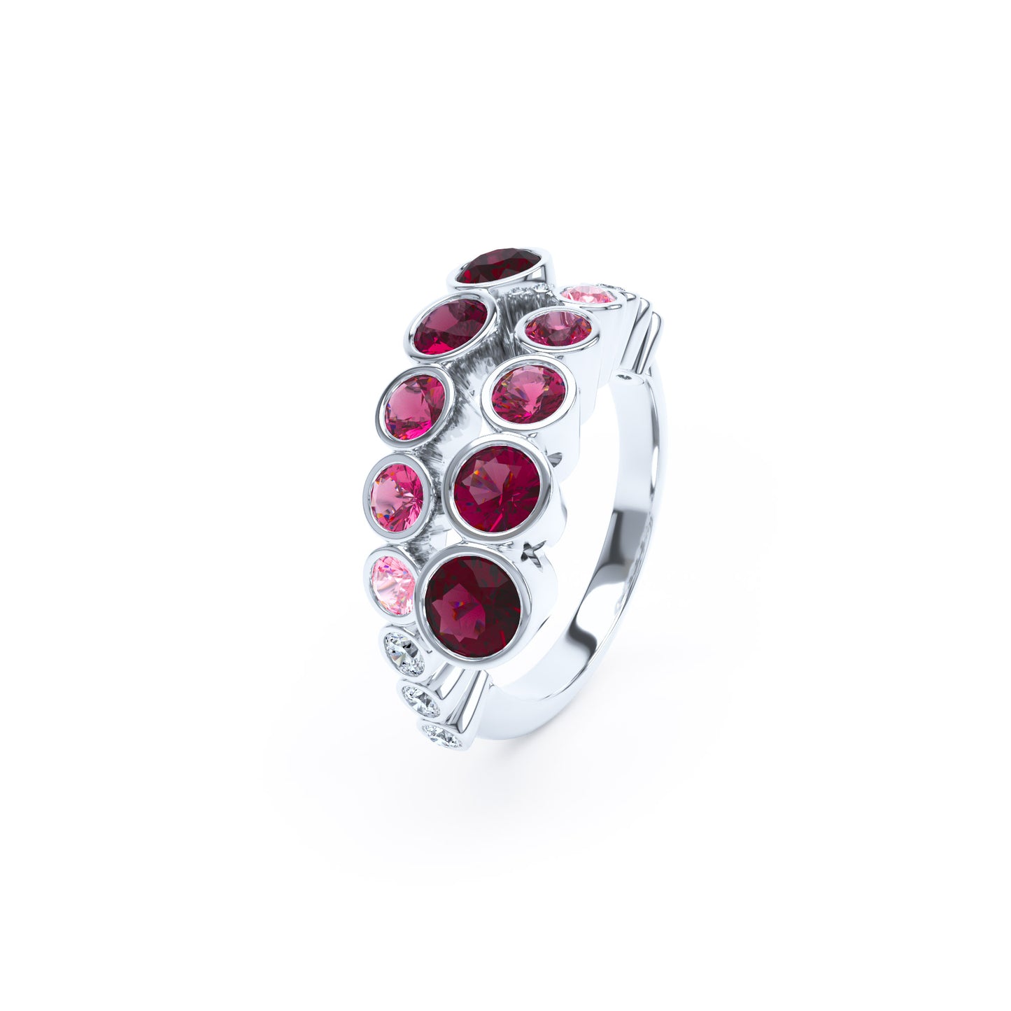 Round Rubies & Diamonds in 18ct White Gold
