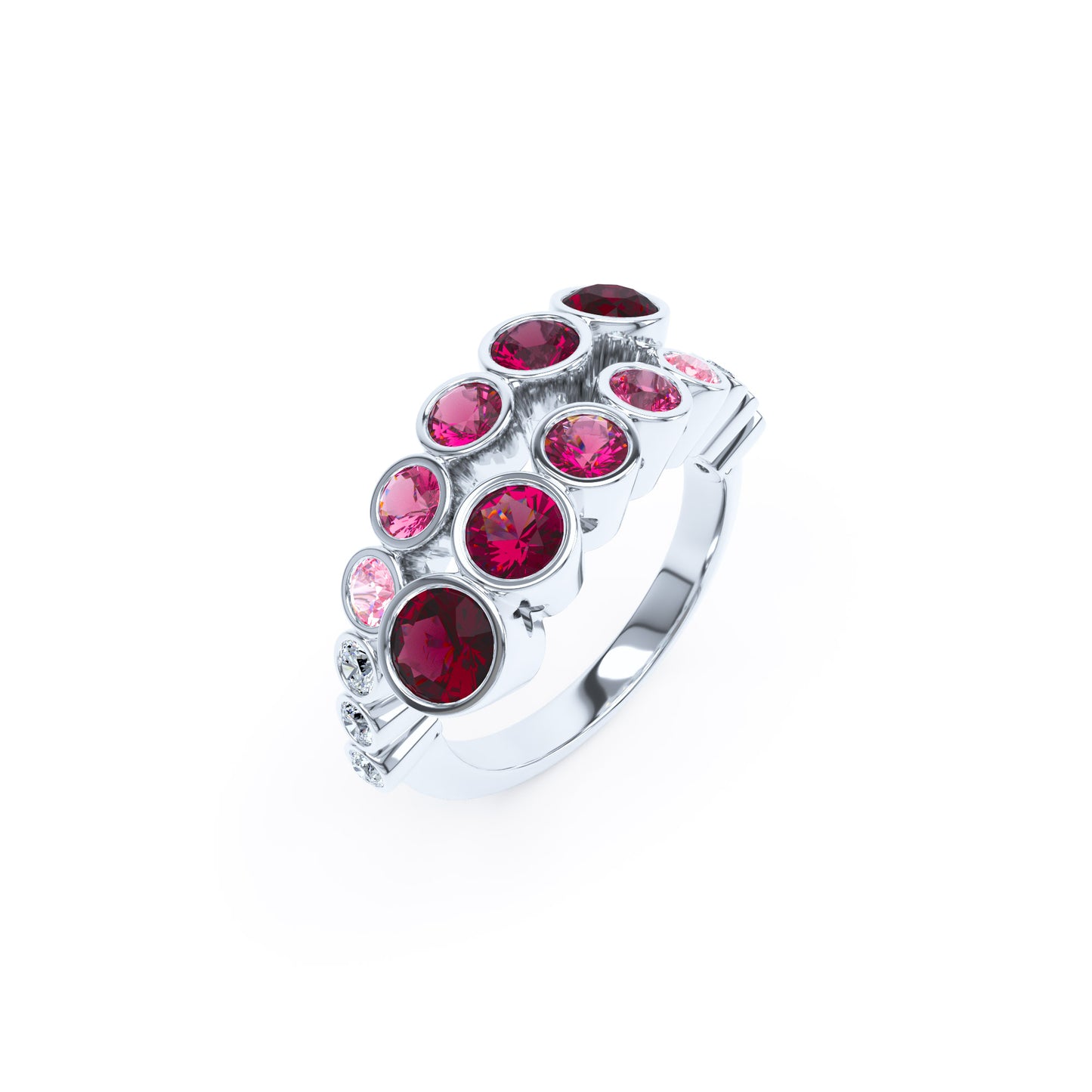 Round Rubies & Diamonds in Platinum