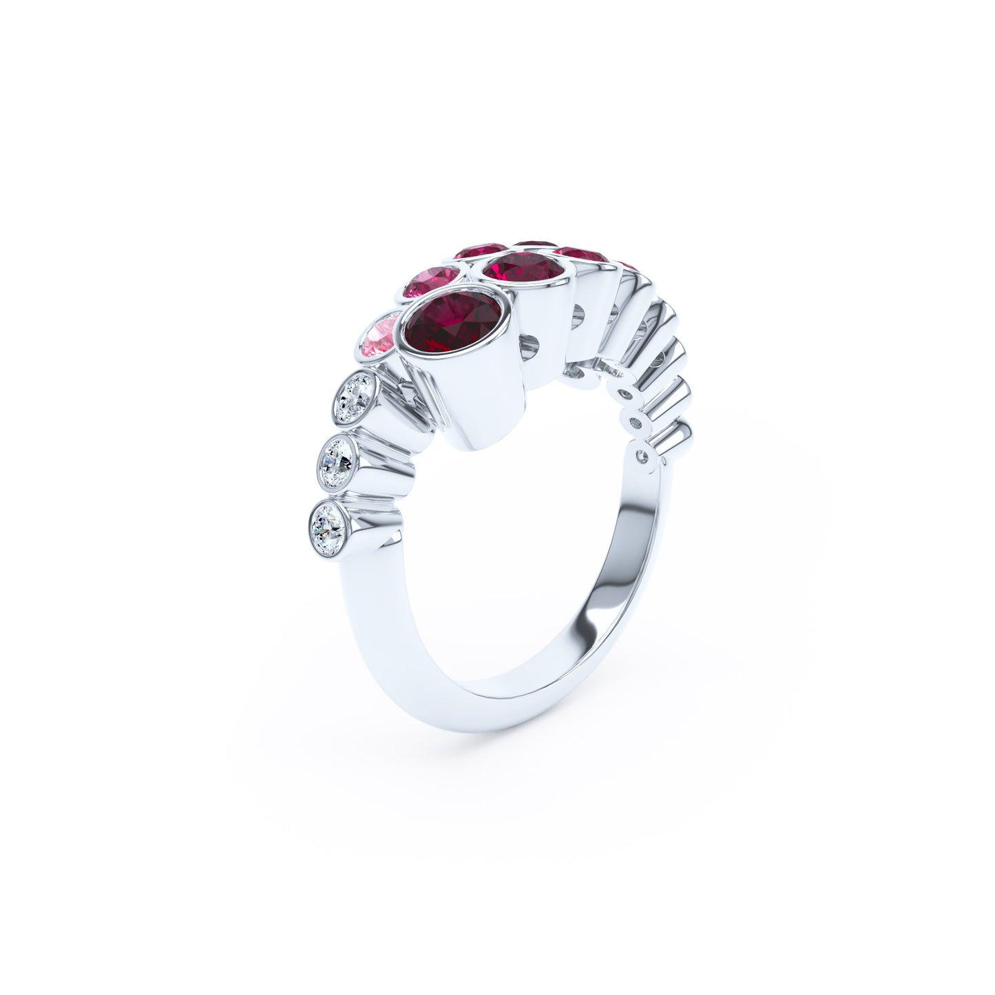 Round Rubies & Diamonds in 18ct White Gold