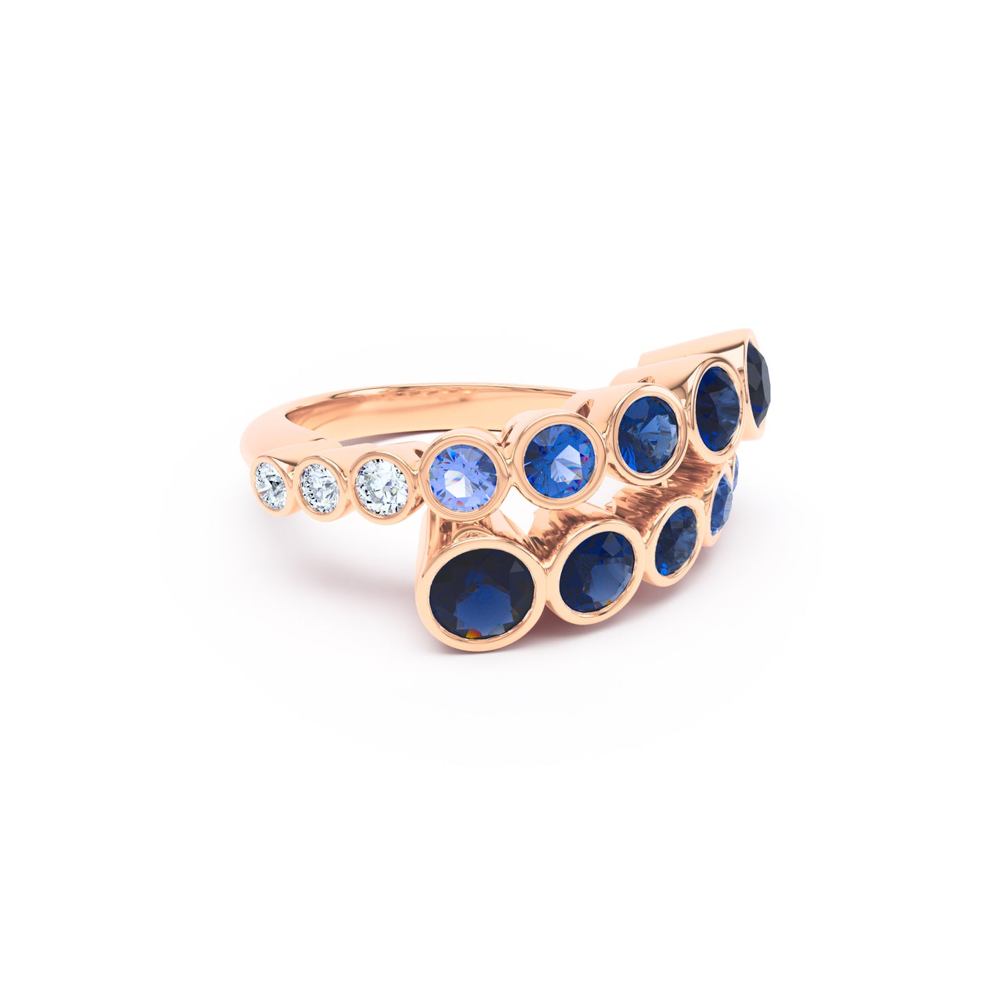 Round Sapphires & Diamonds in 18ct Rose Gold