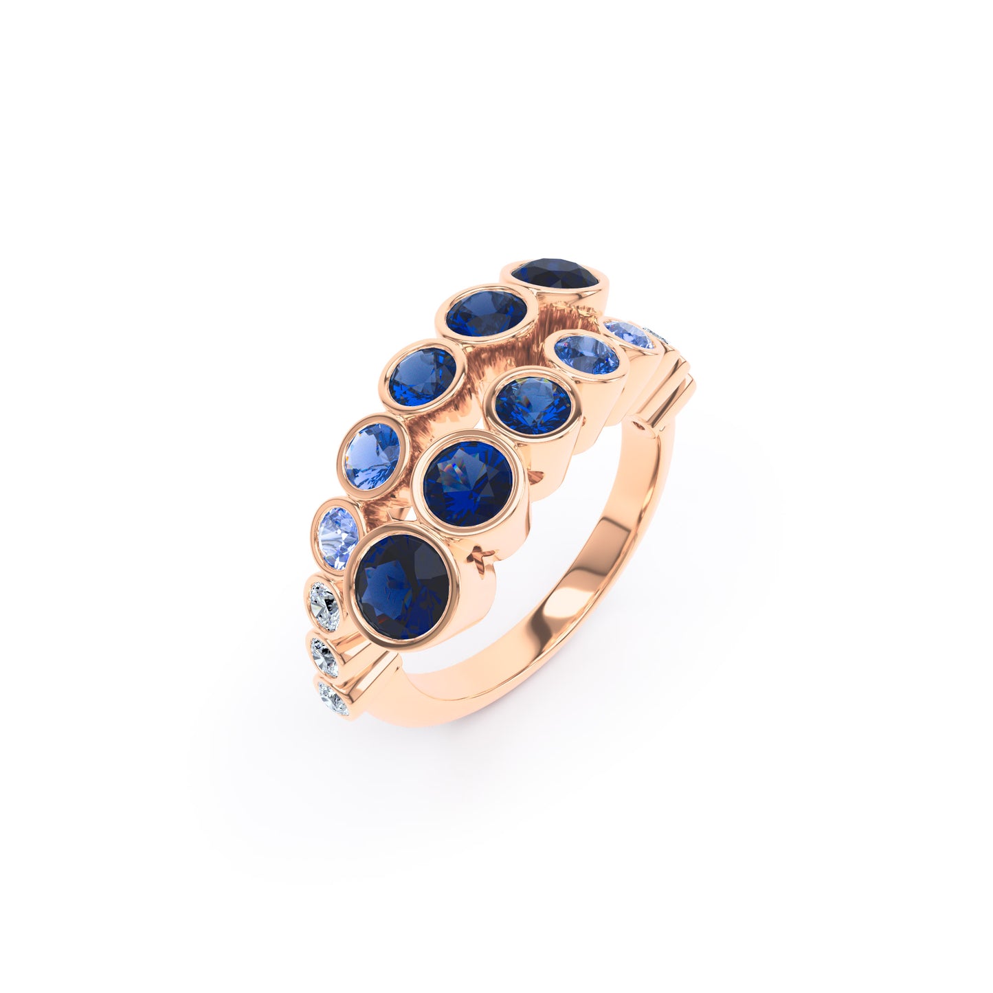 Round Sapphires & Diamonds in 18ct Rose Gold