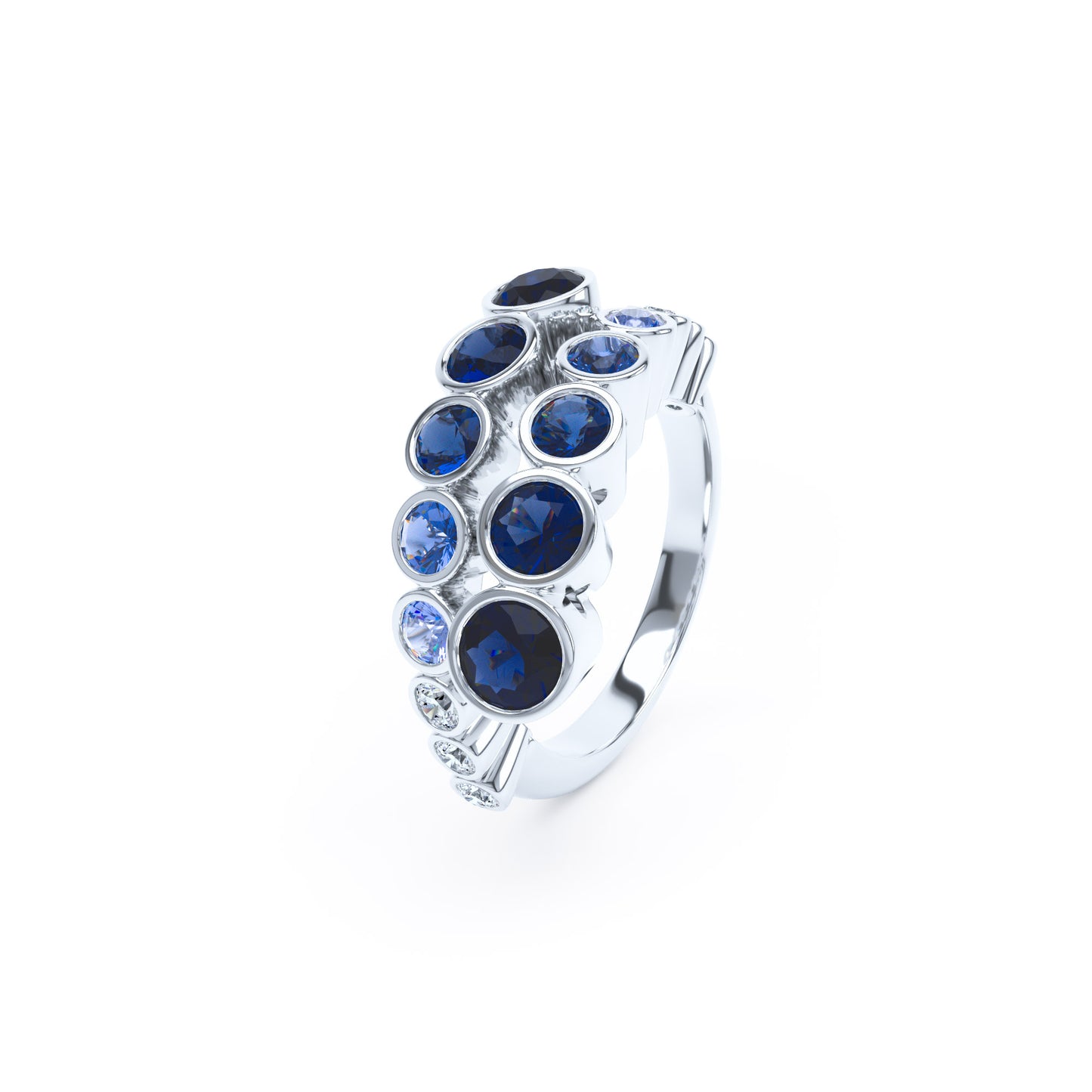 Round Sapphires & Diamonds in Platinum