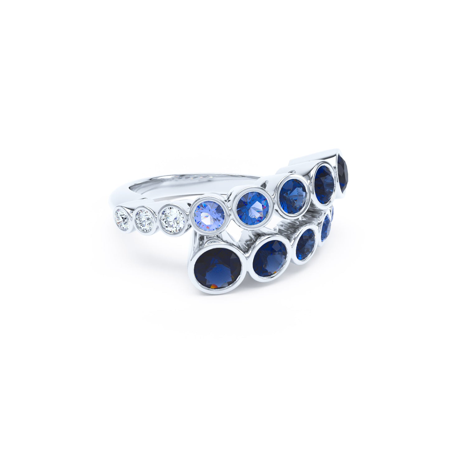 Round Sapphires & Diamonds in Platinum