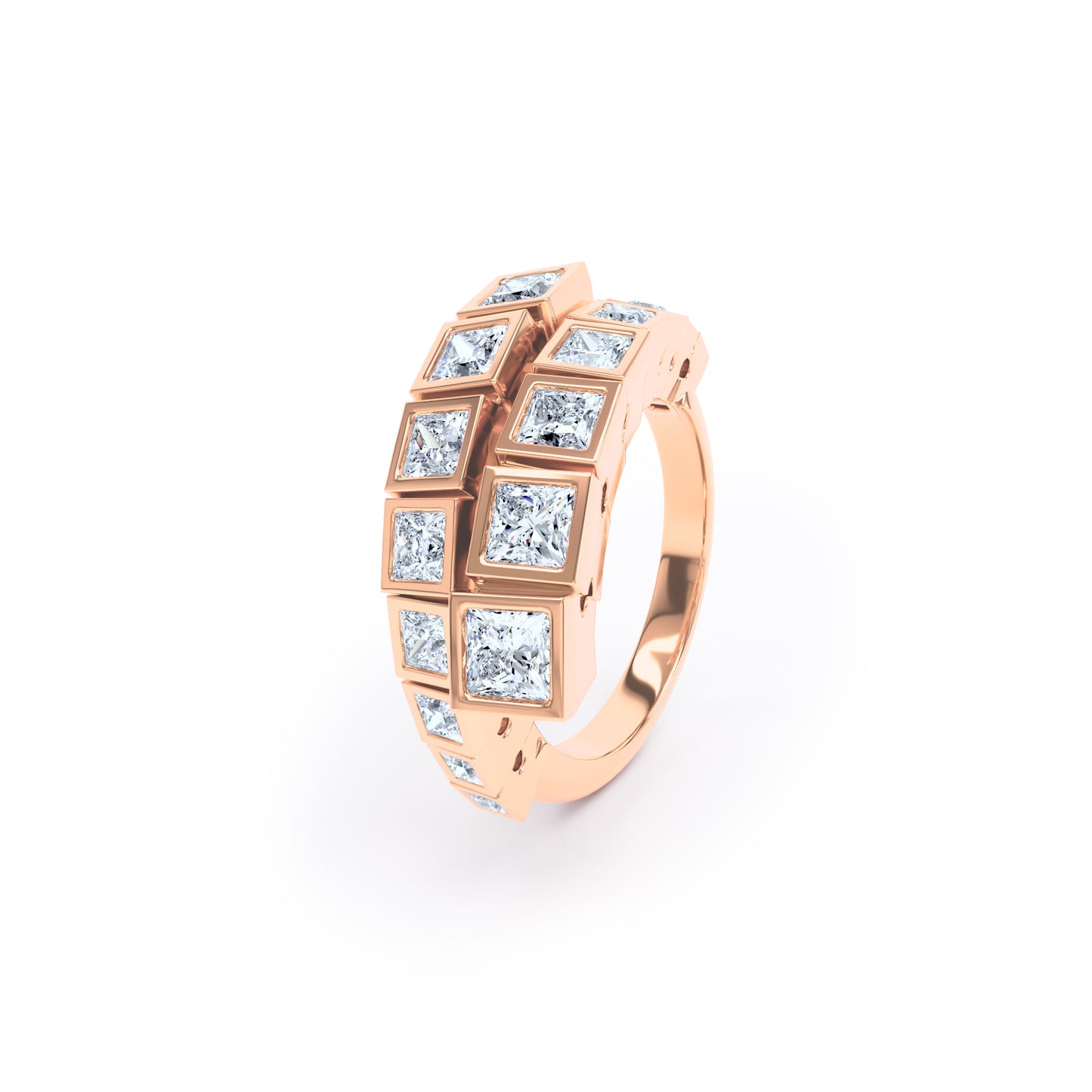Square Diamonds & 18ct Rose Gold