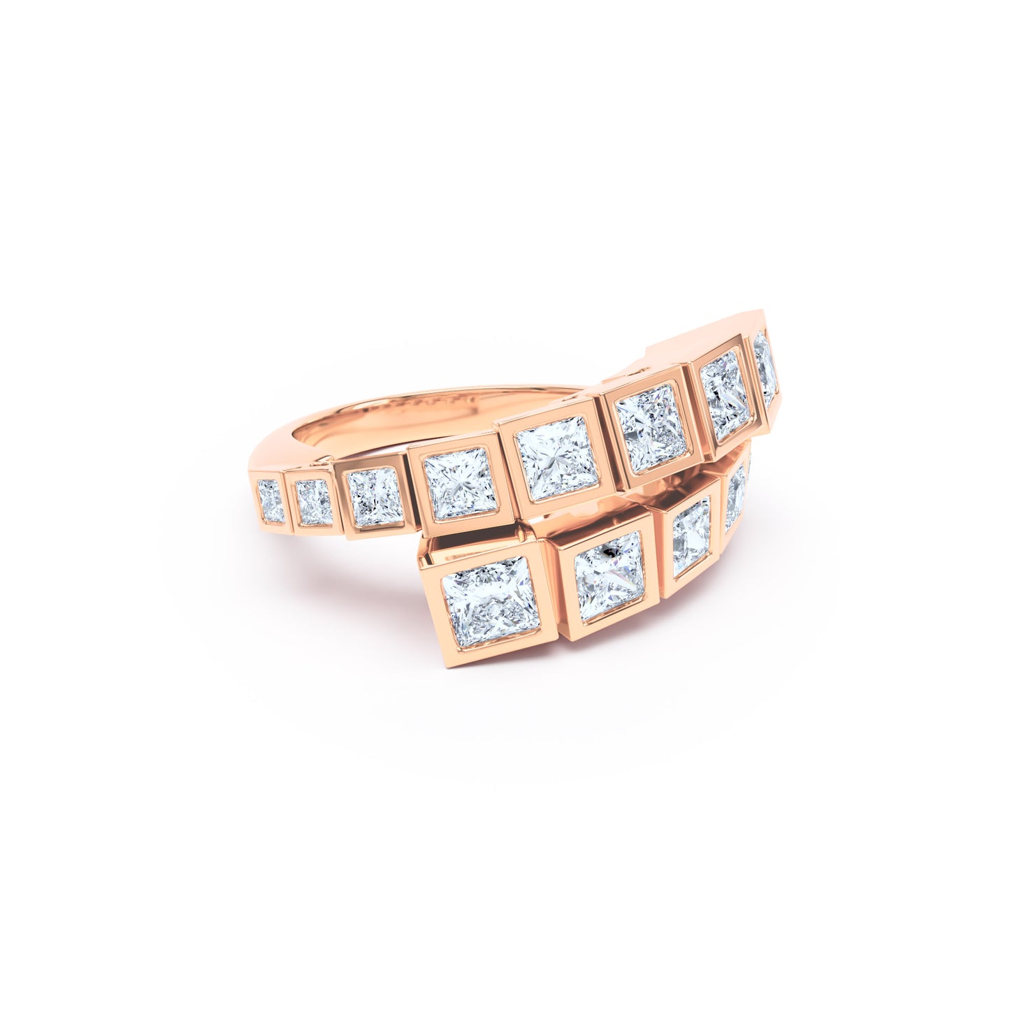 Square Diamonds & 18ct Rose Gold