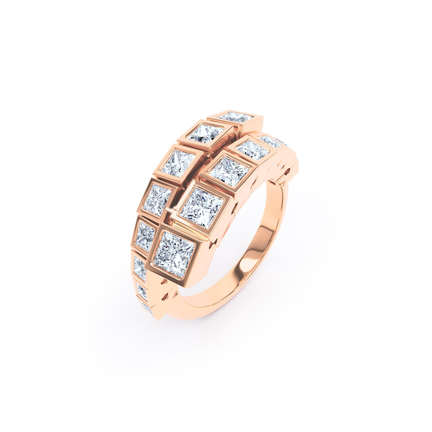 Square Diamonds & 18ct Rose Gold