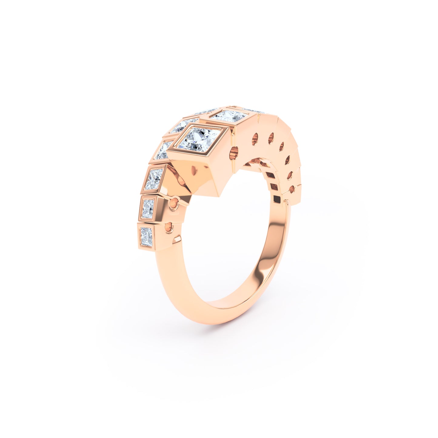 Square Diamonds & 18ct Rose Gold