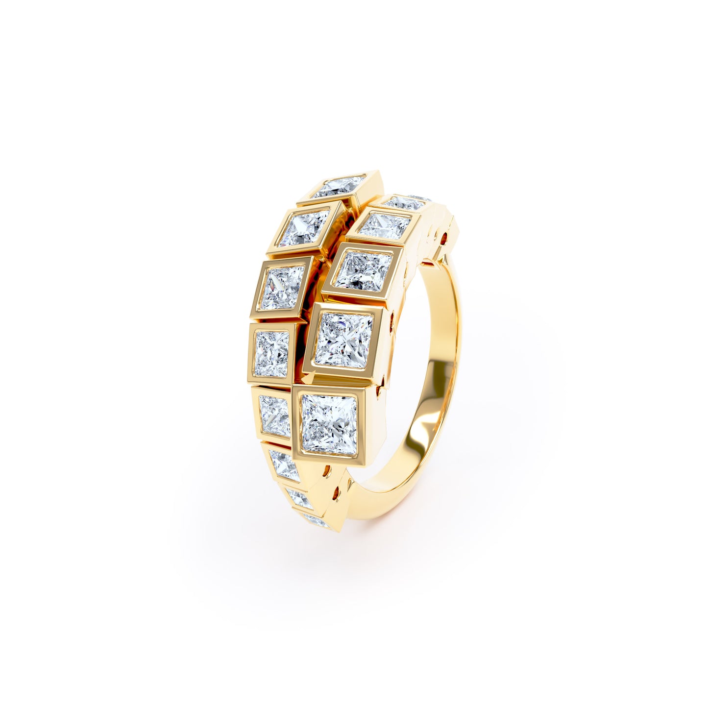 Square Diamonds & 18ct Yellow Gold