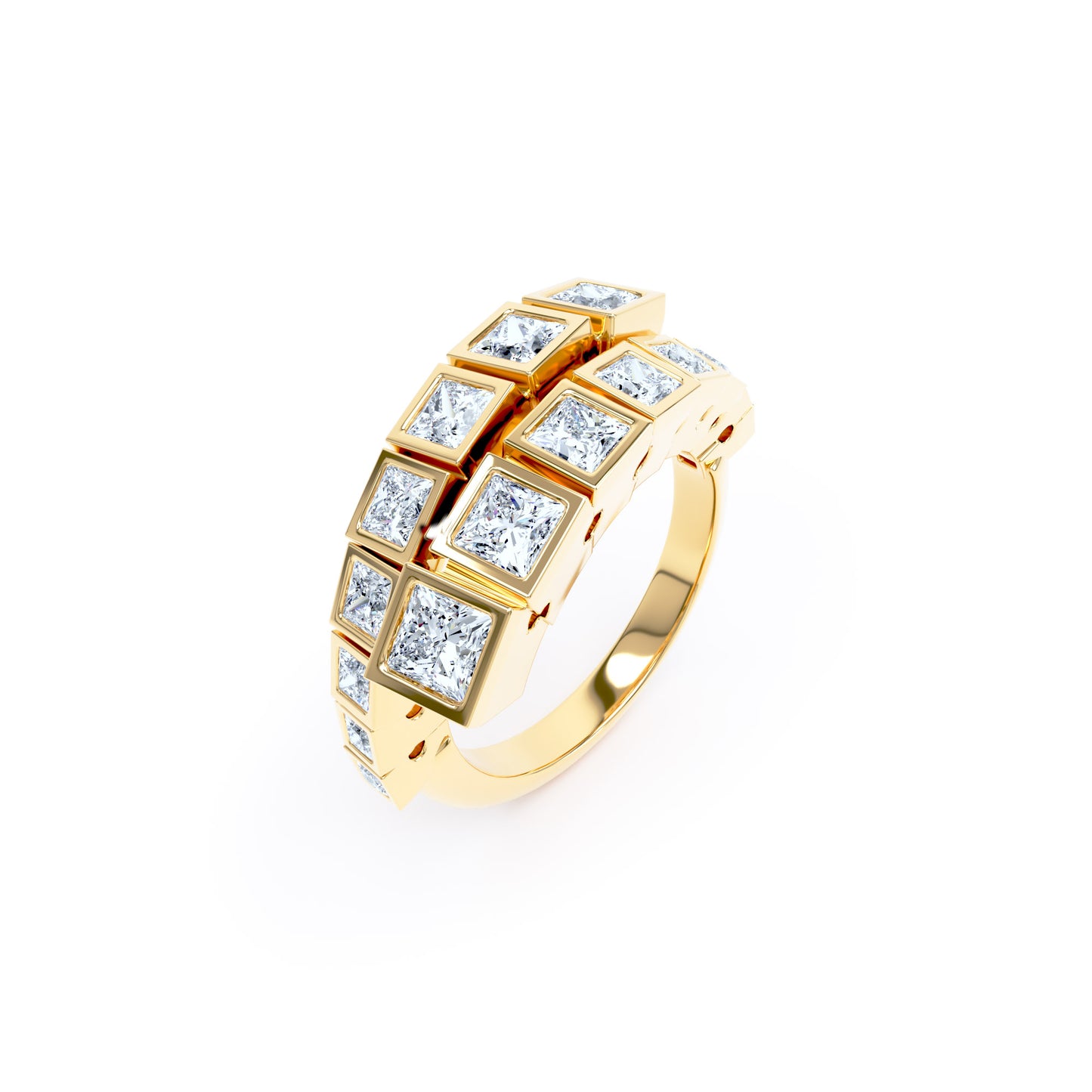 Square Diamonds & 18ct Yellow Gold
