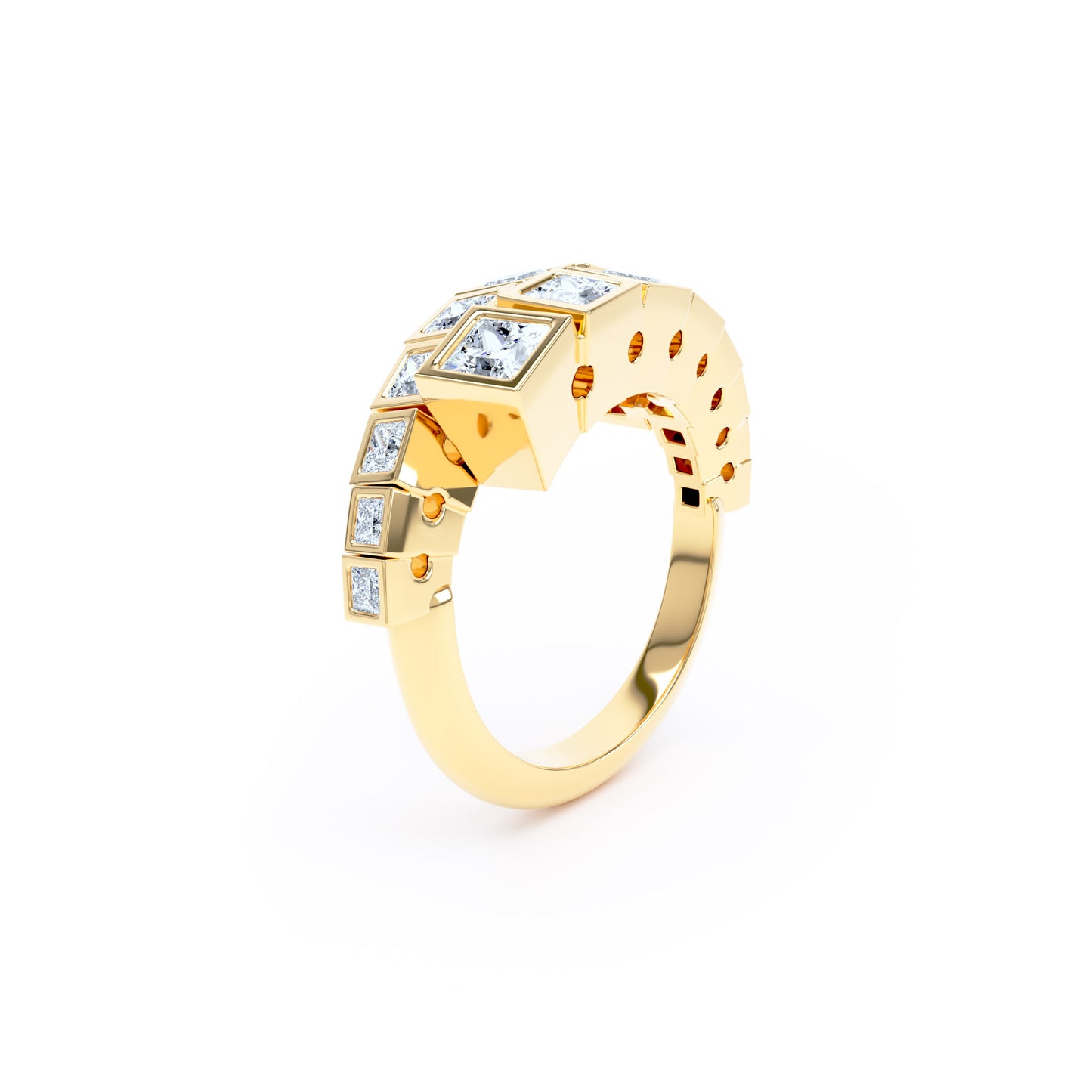 Square Diamonds & 18ct Yellow Gold