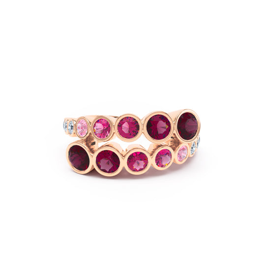 Round Rubies & Diamonds in 18ct Rose Gold